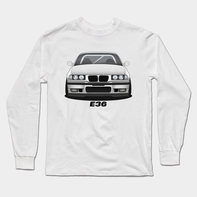 White E36 Long Sleeve T-Shirt by turboosted